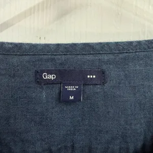 Vintage GAP dark blue ruffle cap sleeve‎ knee casual dress cottagecore button M thumbnail 3