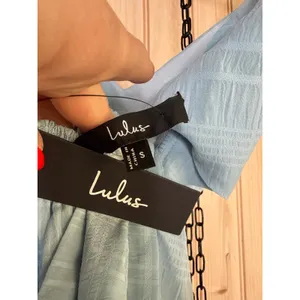 NWT Lulus Freest Feelings Light Blue Plaid Tiered Tie-Back Midi Dress Resort S thumbnail 7