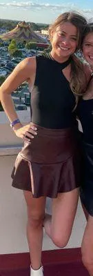 Vestique Ruffle Leather Skort thumbnail 1