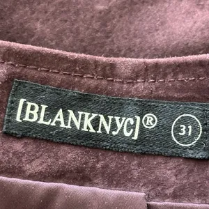 Blank NYC Leather Suede Burgundy Red Mini Skirt Side Slit Size 31 thumbnail 4