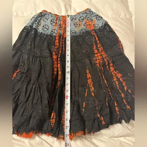 Raj Bohemian Black and Orange Peace Skirt - NWT - OS thumbnail 10