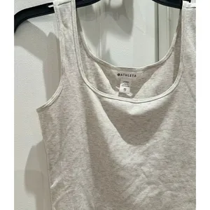 Athleta Cropped Ribbed Gray Tank Top thumbnail 3