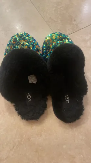 multi-sparkle fur slip ons thumbnail 3