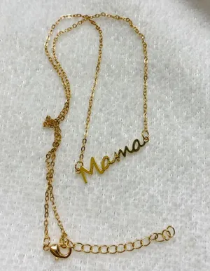 18k Gold Plated Fashion Stainless Steel Mama Pendant Necklace thumbnail 2