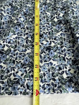 Garnet Hill Blue Green Floral Pajama set organic cotton long sleeve pants L/XL thumbnail 16