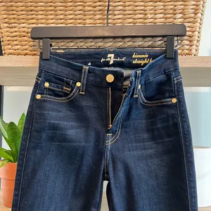7 For All Mankind Kimmie Straight Leg Dark Wash Jeans, 24 thumbnail 8