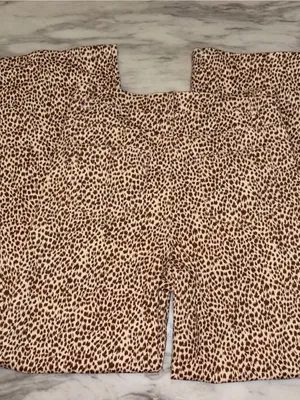NWOT Bailey Rose Leopard Cheetah Print High Rise Straight Wide Leg Pants S thumbnail 9