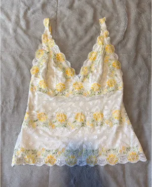 Y2K Lace Tank Top Yellow Size M thumbnail 2