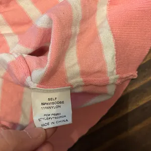 Vine & Love pink stripe short ruffle sleeve light weight sweater medium thumbnail 3