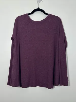 Free People We The Free Women’s Medium Purple Waffle Knit Thermal Top thumbnail 4