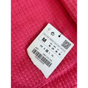 Zara Basic Cotton Tweed Jacket Frayed Fringe Pink Womens Size Medium NEW thumbnail 4