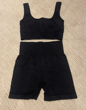 Ribbed Workout Set Black thumbnail 1
