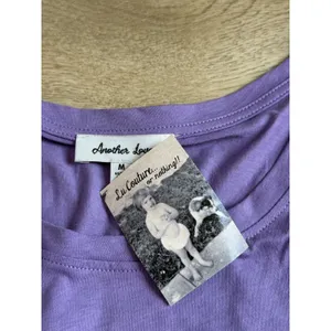 NWT Another Love Lu's Couture Springfield boutique purple puff sleeve top size M thumbnail 3