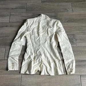Cream blazer with shoulder pads thumbnail 5
