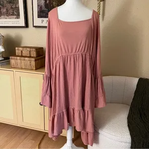 FREE PEOPLE BEACH El Mar Flare‎ Sleeve Mini Dress Size Medium thumbnail 3