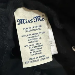 Miss Me Black Rhinestone Low Rise Skinny Cargo CP12468 Pants Jeans size 30 thumbnail 3