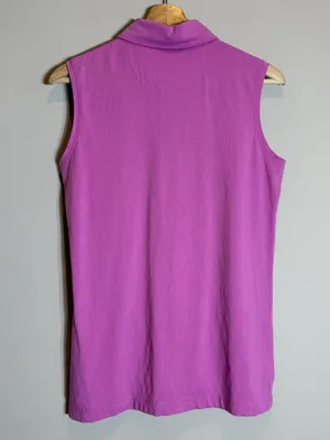 Magnolia Lane Master's Sleeveless Polo Golf Shirt Women's Medium Purple Preppy thumbnail 9