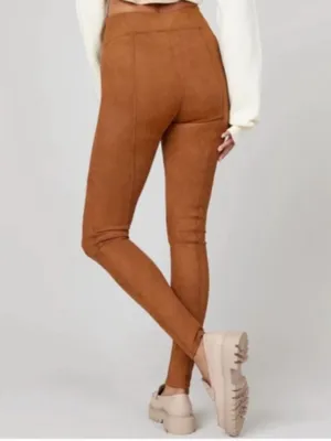 SPANX High Waist Faux Suede Leggings Rich Caramel Size Large‎ thumbnail 2