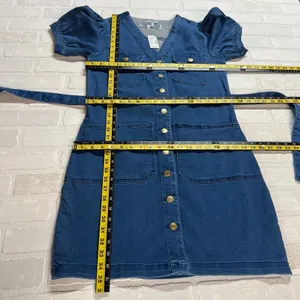 Maurices Denim Shirt Dress Small Button Up Stretch Coastal Cowgirl Boho Belted S thumbnail 4