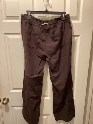 Angel Kiss Dark Brown Straight-Leg Drawstring Pants thumbnail 3