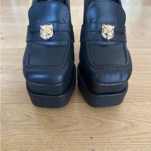 Public Desire - Effy Platform Oxford Shoes in Black & Gold thumbnail 3