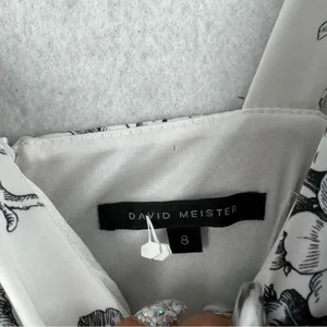 David Meister‎ Satin Floral Print V-Neck Dress thumbnail 11