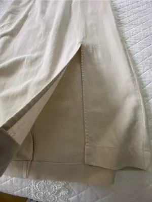 Time and Tru Linen Blend Beige Midi Skirt with Front Slit thumbnail 13