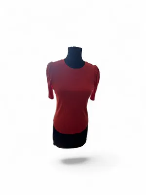 New Lauren Ralph Lauren orange ribbed top size M thumbnail 3