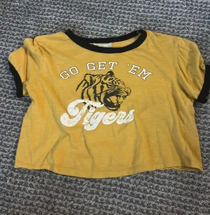 Altar'd State Mizzou Yellow Cropped Shirt thumbnail 1