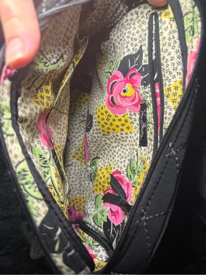 Vera Bradley Quilted Multipocket CrossBody Shoulder Bag Black thumbnail 5