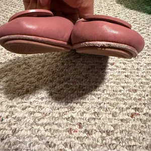 Tory Burch Minnie Travel Ballet with Leather Logo in Rosa- Size 9.5 thumbnail 5