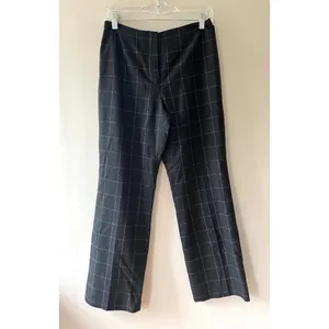 LOFT Sz 6P Black Plaid Slim Skinny Dress Pants Academia thumbnail 2