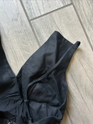 Reformation evette linen top in black thumbnail 6