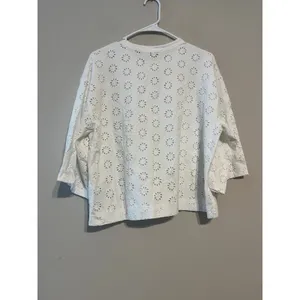 Madewell Embroidered Wide-Sleeve Boxy Tee in White NWT! thumbnail 10