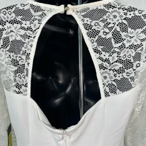 Guess Women’s White Bodycon Dress with Lace Sleeves Size 8 NWT thumbnail 9