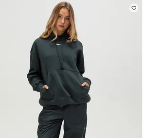 Nike Women's Dark Green Swoosh Pullover Hoodie thumbnail 2
