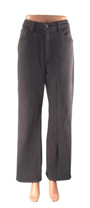 Abercrombie & Fitch The 90s Relaxed High Rise Brown Wide Leg Denim Jeans Size 28 thumbnail 1