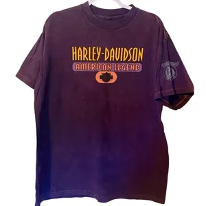 Harley Davidson Motorcycles Purple Short Sleeve T-Shirt Top thumbnail 2
