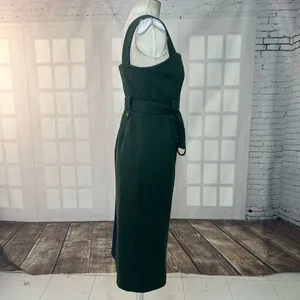 🔥5/$25 sale🔥 Green and Blue colorblock Sleeveless Midi Zip Up Dress Size Small thumbnail 6