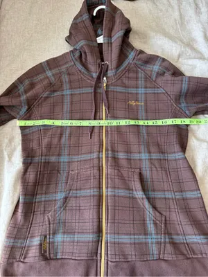Helly Hansen Plaid Brown And Blue Zip-up Jacket thumbnail 8