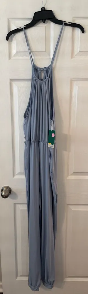 HALARA Slate Blue Lightweight Jumpsuit with Spaghetti Straps size M brand new thumbnail 1