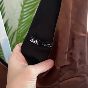 Zara Chocolate/Brown Satin Effect‎ Midi Dress size Small thumbnail 5