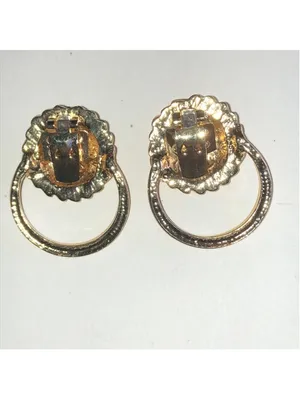 Gold Tone Vintage Lion Head Shoe Clips thumbnail 4