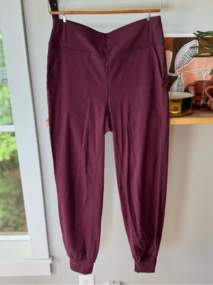 CRZ YOGA Butterluxe Burgundy Plum High-Rise Jogger Pants Sz Small thumbnail 4