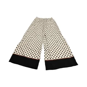 H&M‎ Womens Wide Leg Geometric Print Trousers Cream Black Size M New With Tags thumbnail 5
