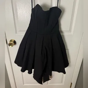 House of CB Emmanuela Black Strapless Detachable Bow Mini Dress M thumbnail 3