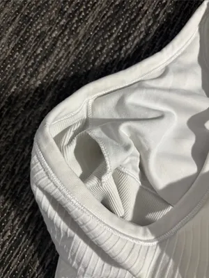 Lululemon Ebb To Street Tank White Ribbed Size 8 thumbnail 5