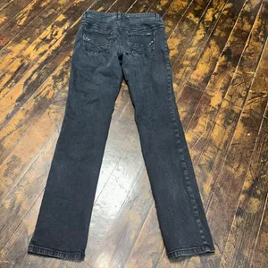 Chico’s 0/4 black straight leg distressed jeans thumbnail 2