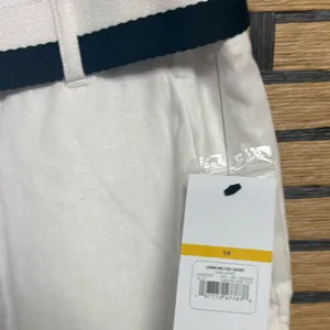 Sofia Vergera White Blend Linen Blend Shorts Size‎ 14 thumbnail 4