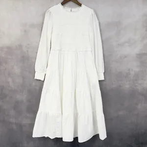 PrettyGarden Smocked Tiered‎ Dress Women Large Swiss Dot Cottage Boho Coastal thumbnail 14